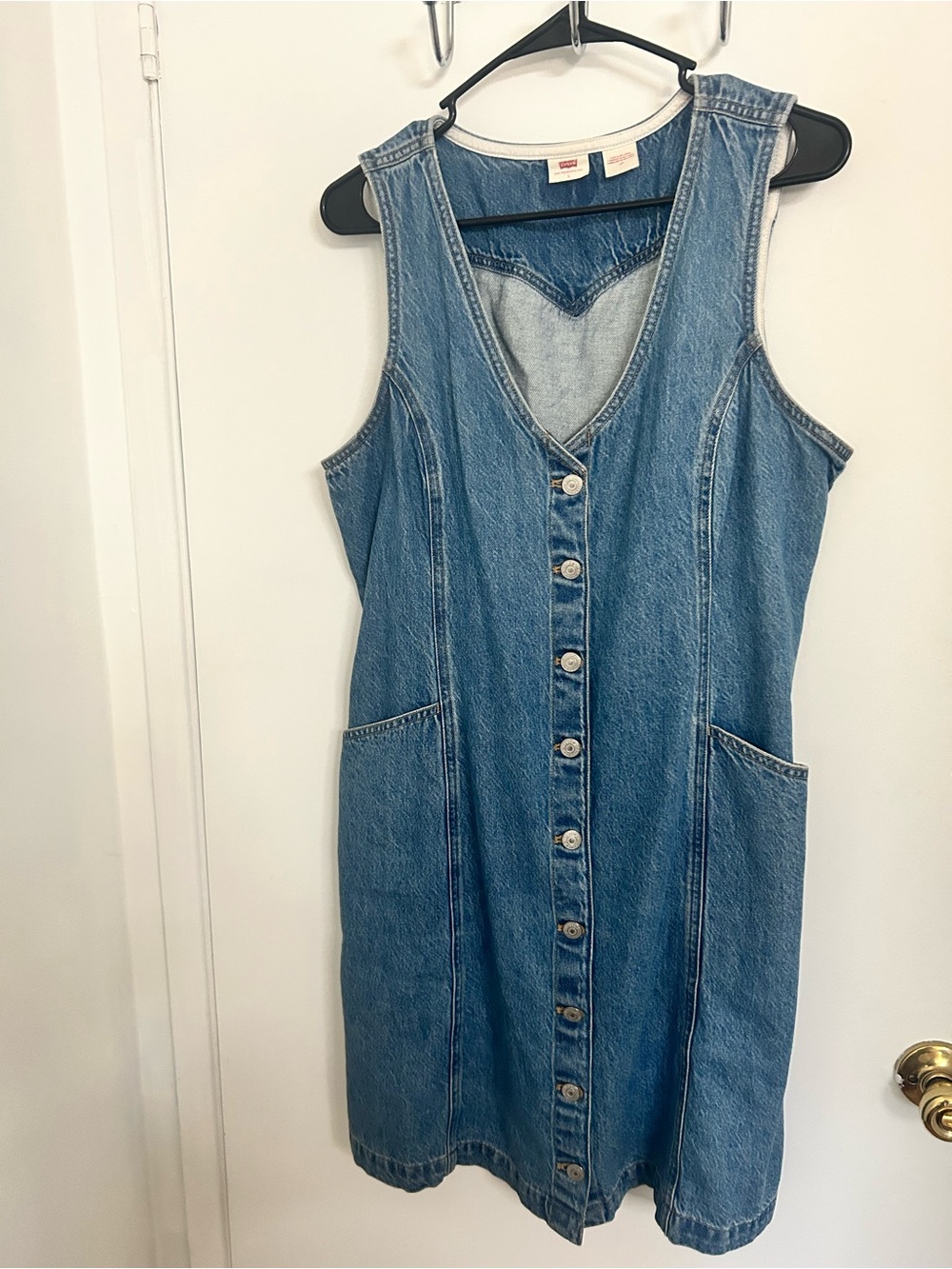 Levi's Sleeveless Button-Front Denim Dress - Light Blue